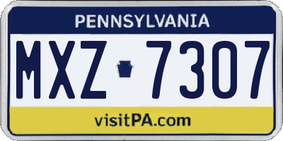 PA license plate MXZ7307