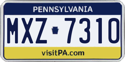 PA license plate MXZ7310