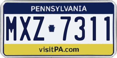 PA license plate MXZ7311