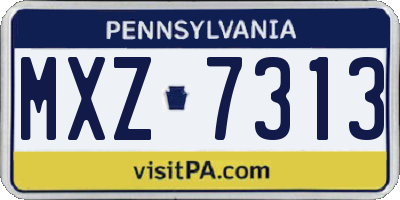 PA license plate MXZ7313