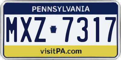 PA license plate MXZ7317