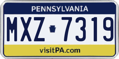 PA license plate MXZ7319