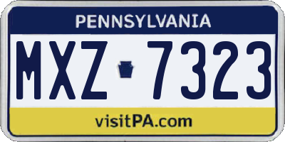 PA license plate MXZ7323