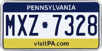 PA license plate MXZ7328