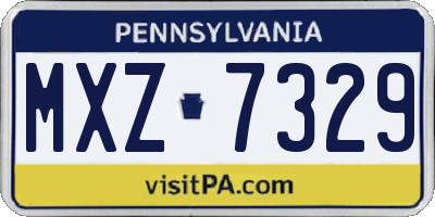 PA license plate MXZ7329