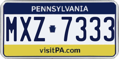 PA license plate MXZ7333