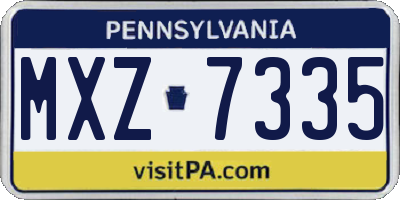PA license plate MXZ7335