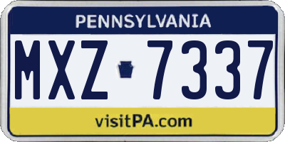 PA license plate MXZ7337