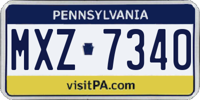 PA license plate MXZ7340