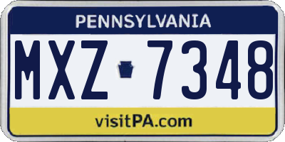 PA license plate MXZ7348