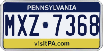 PA license plate MXZ7368