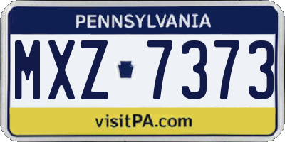 PA license plate MXZ7373
