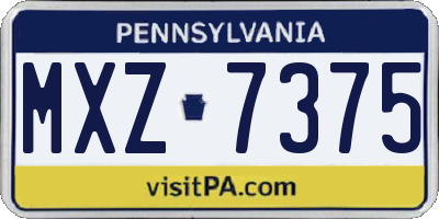 PA license plate MXZ7375