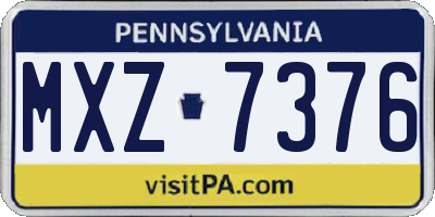 PA license plate MXZ7376