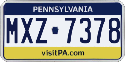 PA license plate MXZ7378