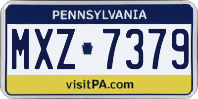 PA license plate MXZ7379