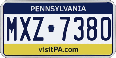 PA license plate MXZ7380