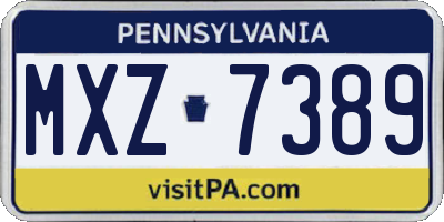 PA license plate MXZ7389