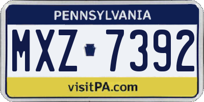 PA license plate MXZ7392