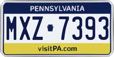 PA license plate MXZ7393