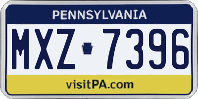 PA license plate MXZ7396