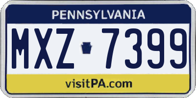 PA license plate MXZ7399