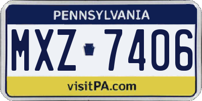 PA license plate MXZ7406