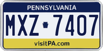 PA license plate MXZ7407