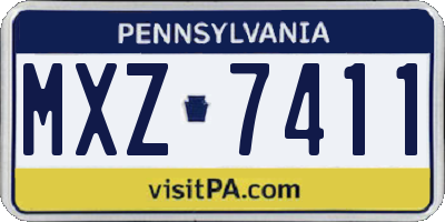 PA license plate MXZ7411