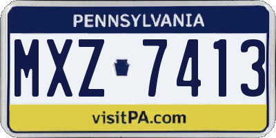 PA license plate MXZ7413