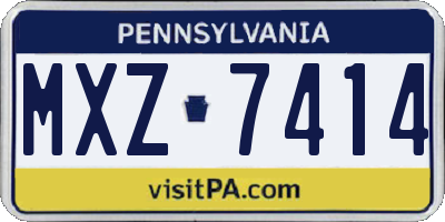 PA license plate MXZ7414