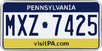 PA license plate MXZ7425