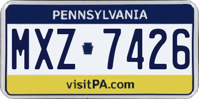 PA license plate MXZ7426
