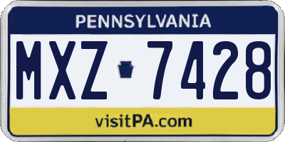 PA license plate MXZ7428