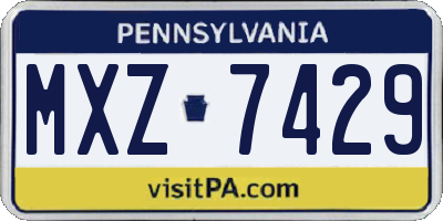 PA license plate MXZ7429