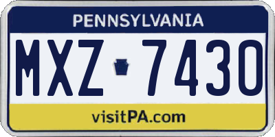 PA license plate MXZ7430