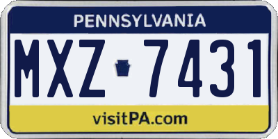 PA license plate MXZ7431