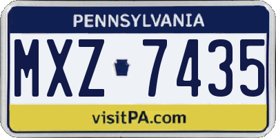 PA license plate MXZ7435
