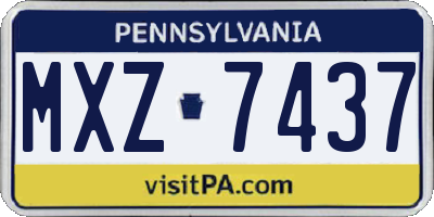 PA license plate MXZ7437