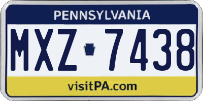 PA license plate MXZ7438