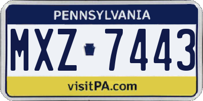 PA license plate MXZ7443