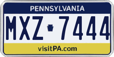 PA license plate MXZ7444