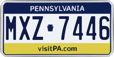 PA license plate MXZ7446