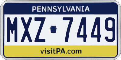 PA license plate MXZ7449