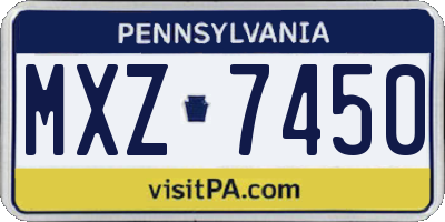 PA license plate MXZ7450