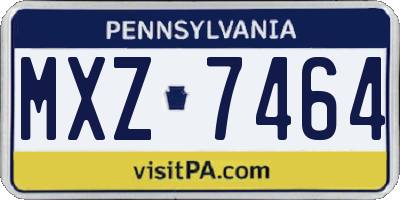 PA license plate MXZ7464