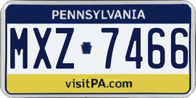PA license plate MXZ7466