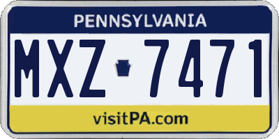 PA license plate MXZ7471