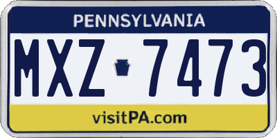 PA license plate MXZ7473
