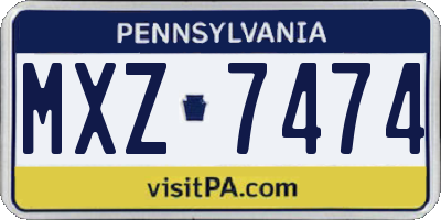 PA license plate MXZ7474